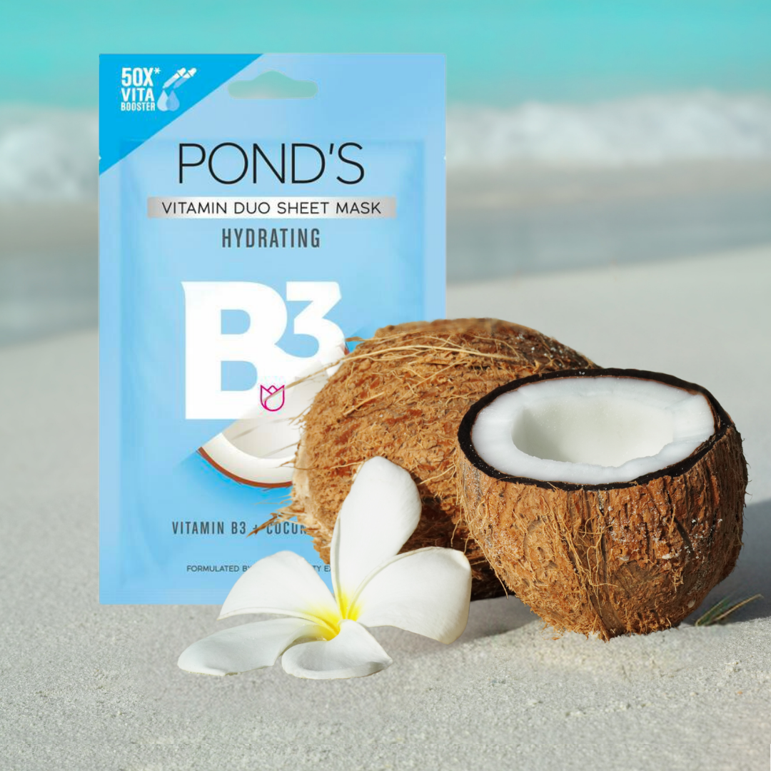 Ponds Sheet Mask VITB3+Coco Wtr 2x12x20g.