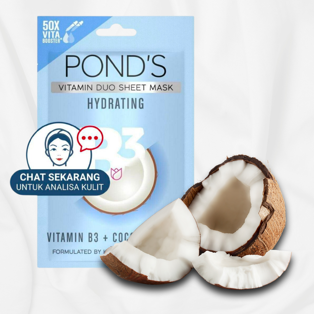 Ponds Sheet Mask VITB3+Coco Wtr 2x12x20g